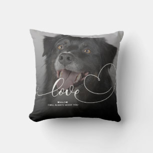 Love Heart Script   Pet Photo   Cushion