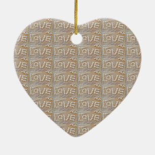Love Heart Sea Shell Beach Hearts Seashells Summer Ceramic Tree Decoration