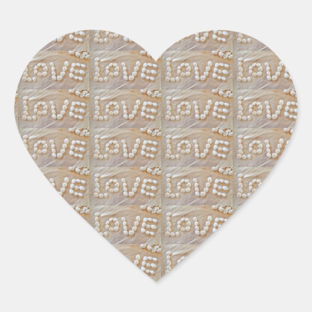 Love Heart Sea Shell Beach Hearts Seashells Summer Heart Sticker (Front)