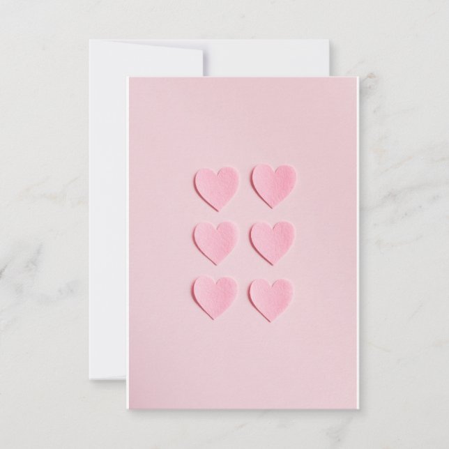 love heart shape pink card (Front)