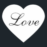 Love Heart Shape Sticker for Wedding Favour<br><div class="desc">Easily customised wedding invitation envelope seal and wedding favour sticker. You can use it as it is or you can change the text,  text colour,  font or size to match your wedding stationery colours. You can also change the background of the heart from white to any other colour.</div>