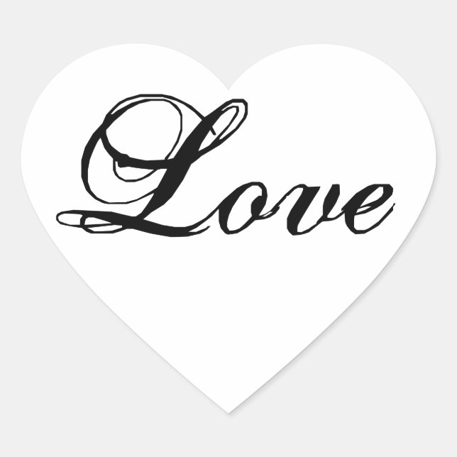 Love Heart Shape Sticker for Wedding Favours (Front)