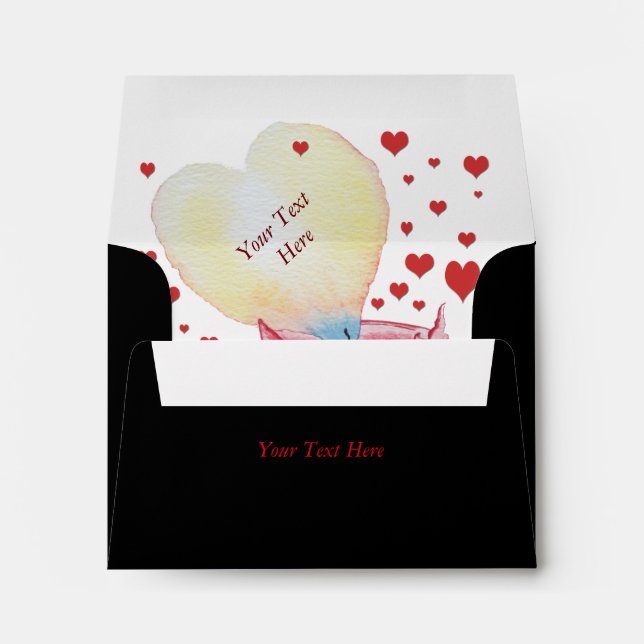 love heart shaped burning flame romantic  envelope (Back (Bottom))