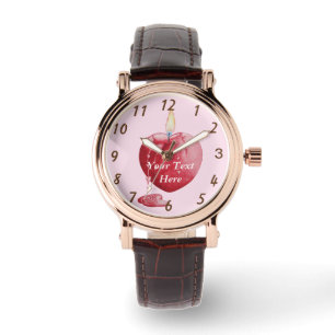 love heart shaped flame red candle romantic watch