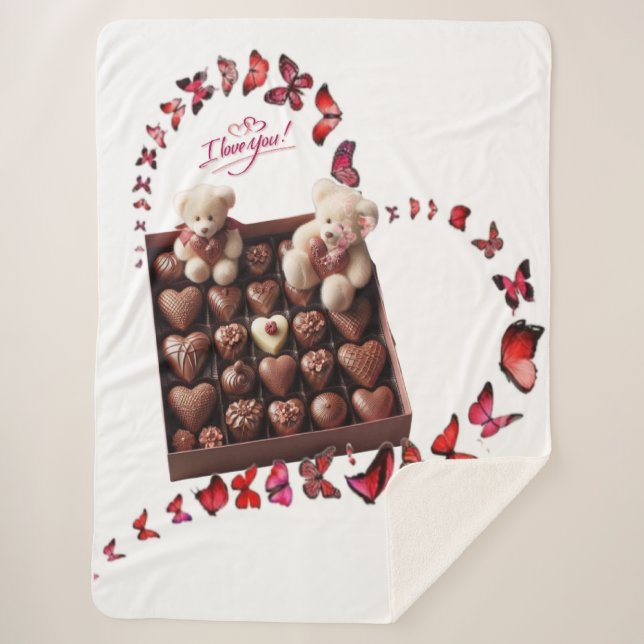 Love Heart  Sherpa Blanket (Front)