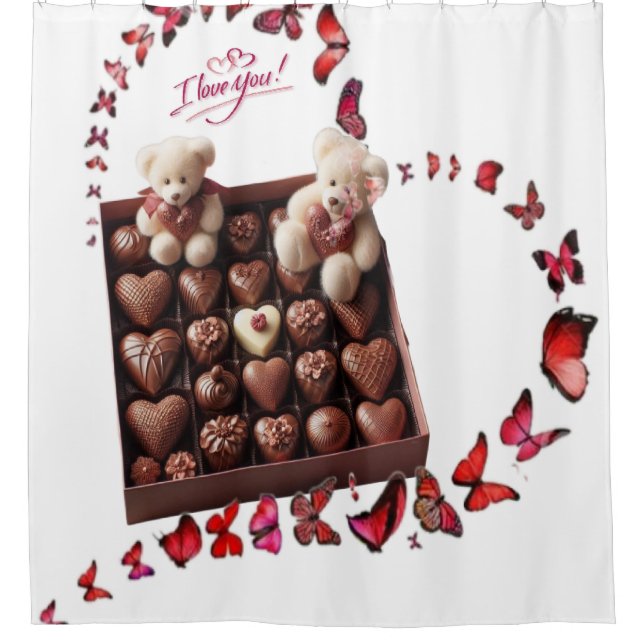 Love Heart  Shower Curtain (Front)
