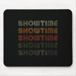 Love Heart Showtime Tee Grunge Vintage Style Black Mouse Mat