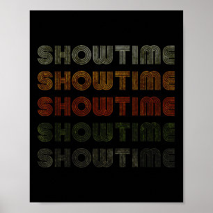 Love Heart Showtime Tee Grunge Vintage Style Black Poster