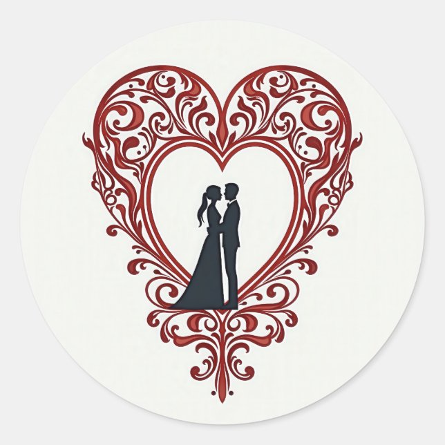 Love Heart Silhouette Sticker (Front)