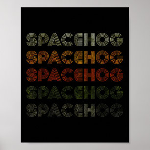 Love Heart Spacehog Tee Grunge Vintage Style Black Poster