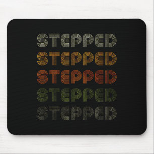 Love Heart Stepped Tee Grunge Vintage Style Black Mouse Mat