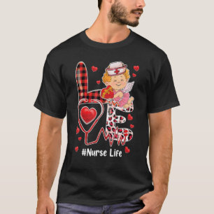 Love Heart Stethoscope Nurse Life Valentine Day 20 T-Shirt