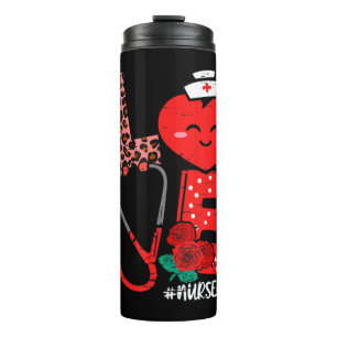 Love Heart Stethoscope Nurse Life Valentine Day W Thermal Tumbler