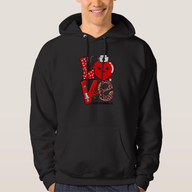Love Heart Stethoscope Rehabilitation Nurse Life V Hoodie (Front)
