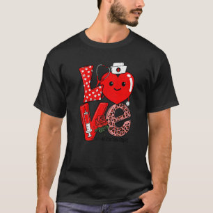 Love Heart Stethoscope Rehabilitation Nurse Life V T-Shirt