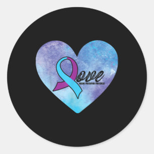 Love Heart Suicide Prevention Month Suicide Awaren Classic Round Sticker