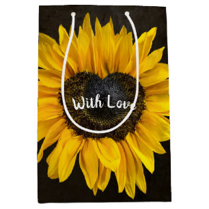 Love Heart Sunflower Medium Gift Bag