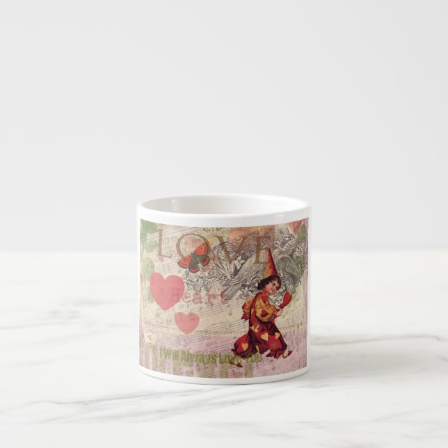 Love Heart Sweetheart Valentine Cherub Espresso Cup (Front)