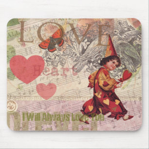 Love Heart Sweetheart Valentine Cherub Mouse Mat