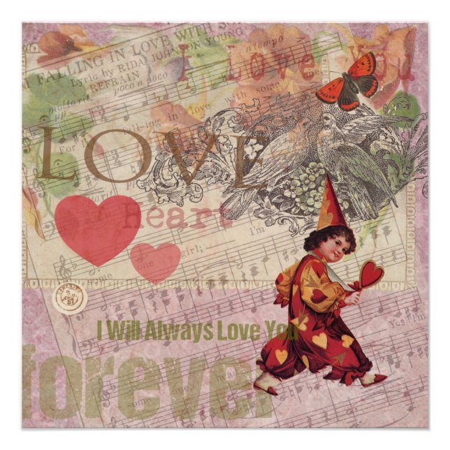 Love Heart Sweetheart Valentine Cherub Poster (Front)