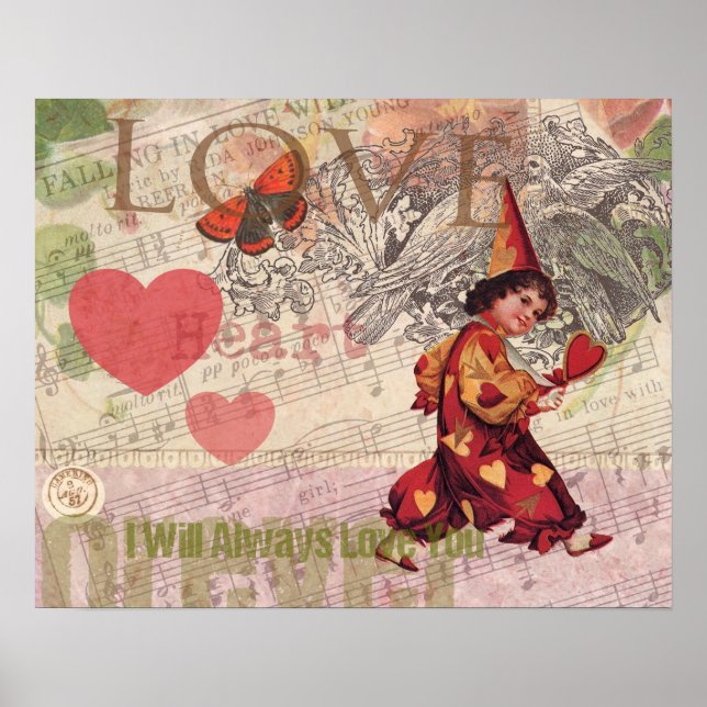Love Heart Sweetheart Valentine Cherub Poster (Front)