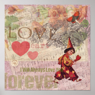 Love Heart Sweetheart Valentine Cherub Poster