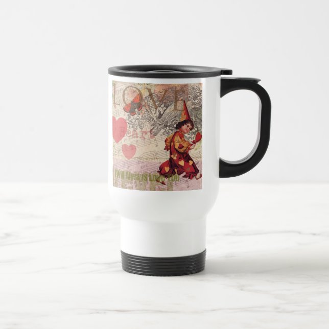 Love Heart Sweetheart Valentine Cherub Travel Mug (Right)