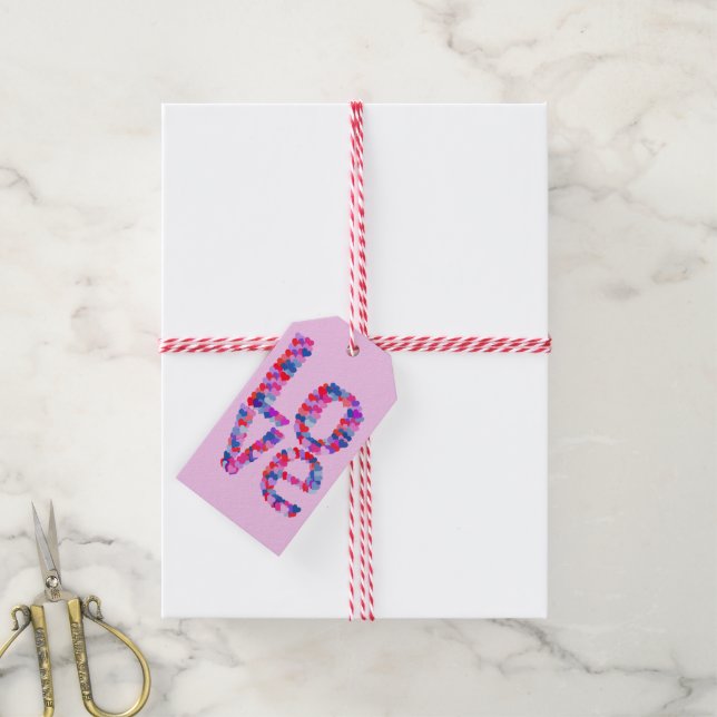LOVE Heart Text Gift Tag (With Twine)