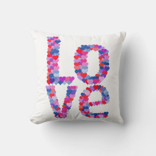 LOVE Heart Text Pillow