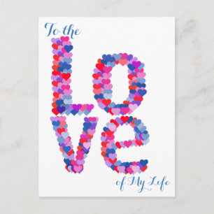 LOVE Heart Text Postcard