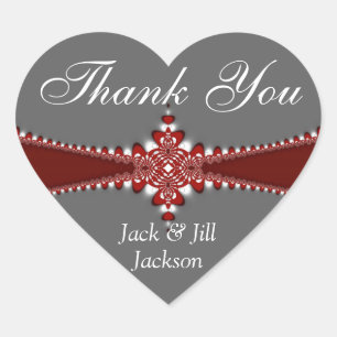 Love Heart Thank You Sticker