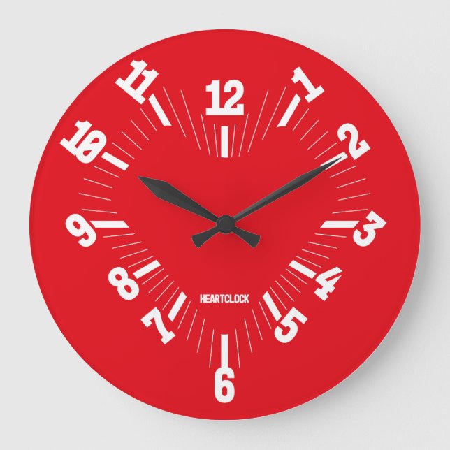 Love HEART TIME BY MASANSER PIXELAT Large Clock (Front)