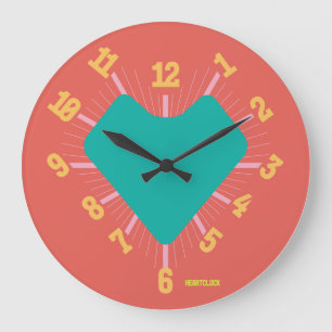 Love HEART TIME BY POP ART MASANSER PIXELAT Large Clock