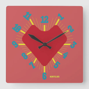 Love HEART TIME BY POP ART MASANSER PIXELAT Square Wall Clock