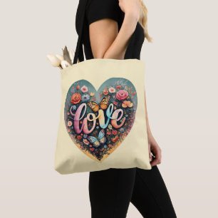 Love heart tote bag