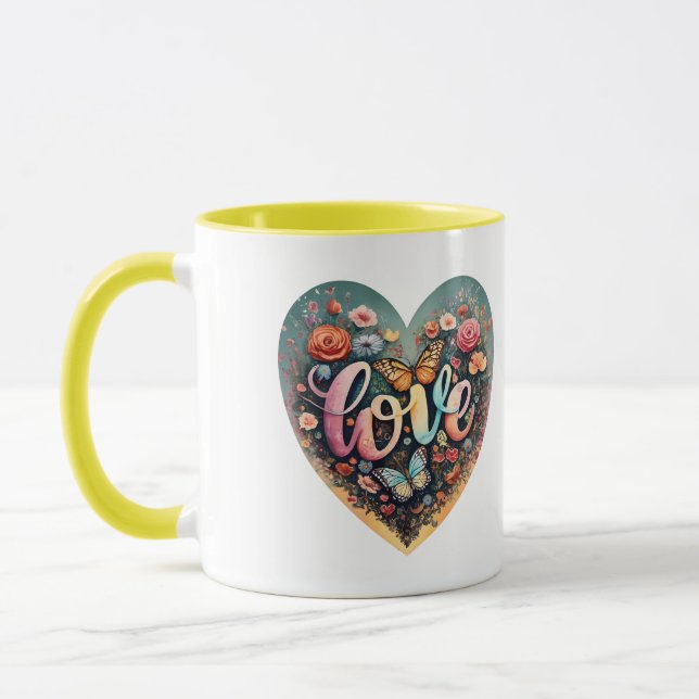 Love heart tote bag mug (Left)