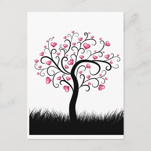 Love Heart Tree Romantic For Valentines Day Card (Front)
