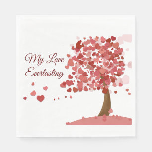 Love Heart Tree Valentine's Day Anniversary Napkin
