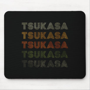 Love Heart Tsukasa Tee Grunge Vintage Style Black Mouse Mat