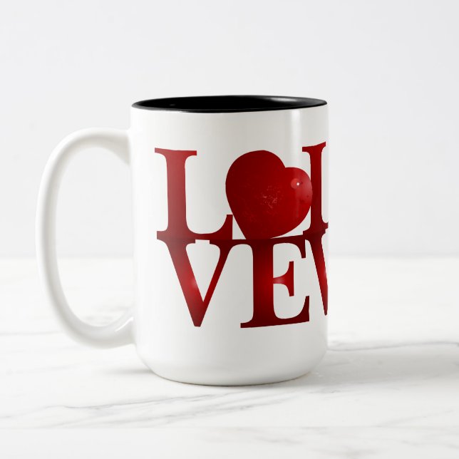 Love Heart Two-Tone Coffee Mug (Left)
