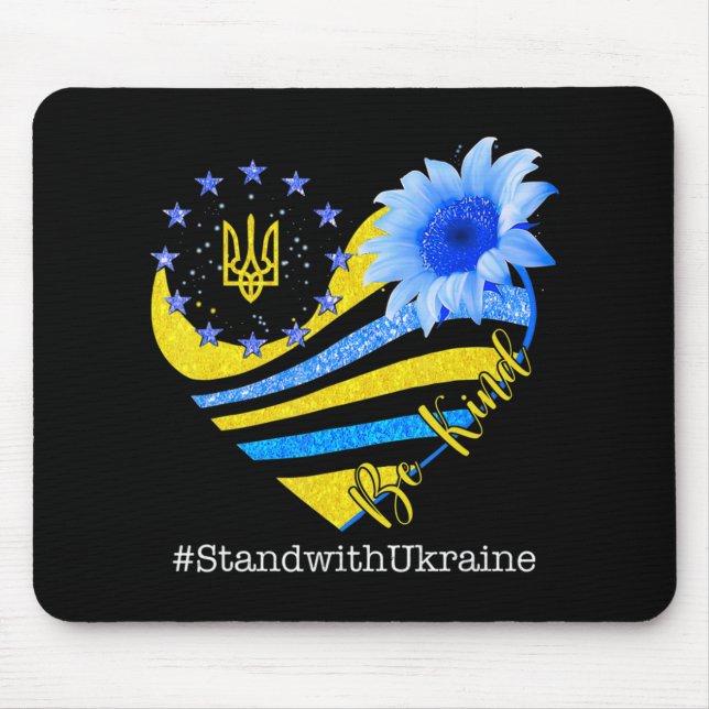 Love Heart Ukraine Be Kind Stand With Ukraine Ukra Mouse Mat (Front)