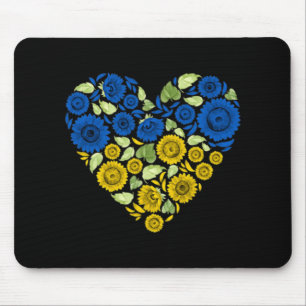 Love Heart Ukraine Sunflower Ukrainian Peace For U Mouse Mat