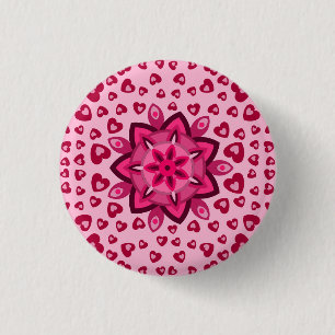 LOVE HEART VALENTINE BIRTHDAY GIFT BUTTON