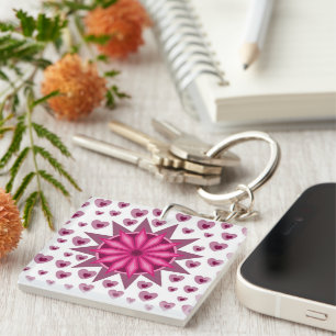 LOVE HEART VALENTINE BIRTHDAY WEDDING GIFT KEY RING