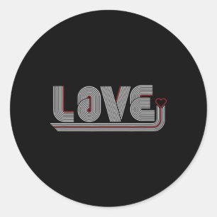 Love Heart Valentine Design Classic Round Sticker