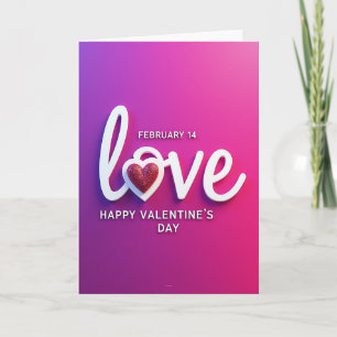 Love Heart Valentine Message Card