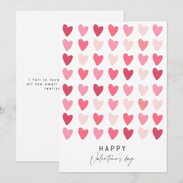 Love Heart Valentines Day card (Front/Back)
