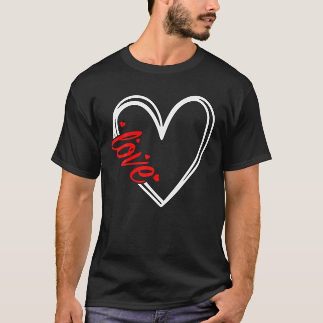 Love Heart Valentine's Day For Women Men Cute Vale T-Shirt (Front)