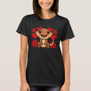 Love Heart Valentine's Day Roses Bearded Dragon Bo T-Shirt