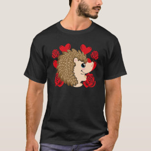 Love Heart Valentine's Day Roses Hedgehog Boys Kid T-Shirt